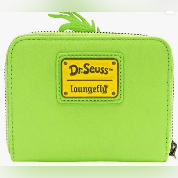 Loungefly Dr. Seuss the Grinch Faux Leather Mini Backpack and Wallet Set - Picture 5 of 12